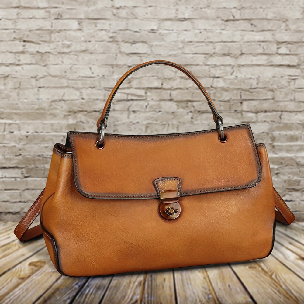 Genuine Leather Handbag Satchel for Women Retro Leather Crossbody Handbag Bag