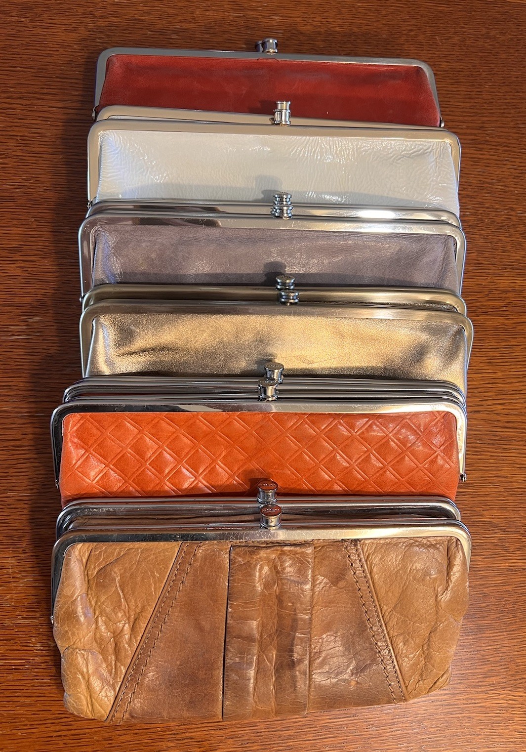 HOBO INTERNATIONAL LOT OF 6 LAUREN CLUTCH BAG WALLETS VARIOUS COLORS NO REAPEATS