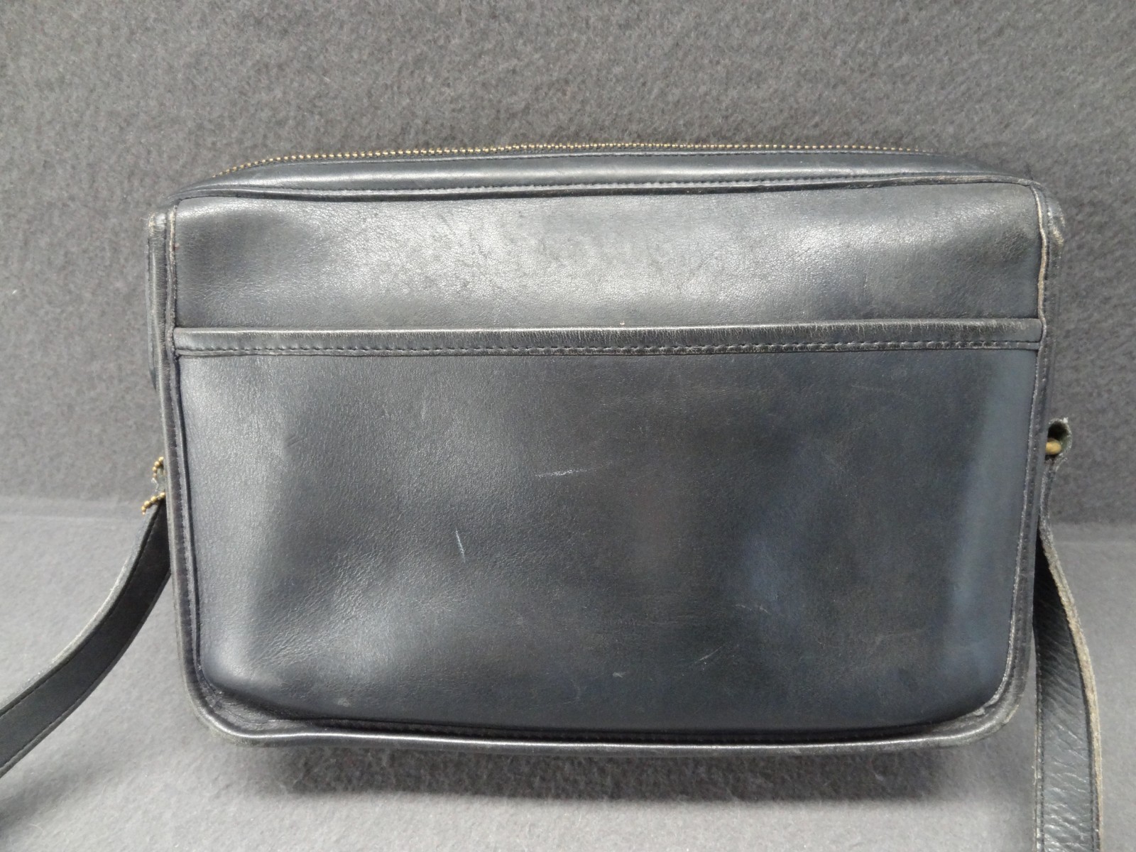 Coach Carson 11×7 VTG Shoulder Bag Handbag Purse Stone Dark Grey 90s 9939 Strap