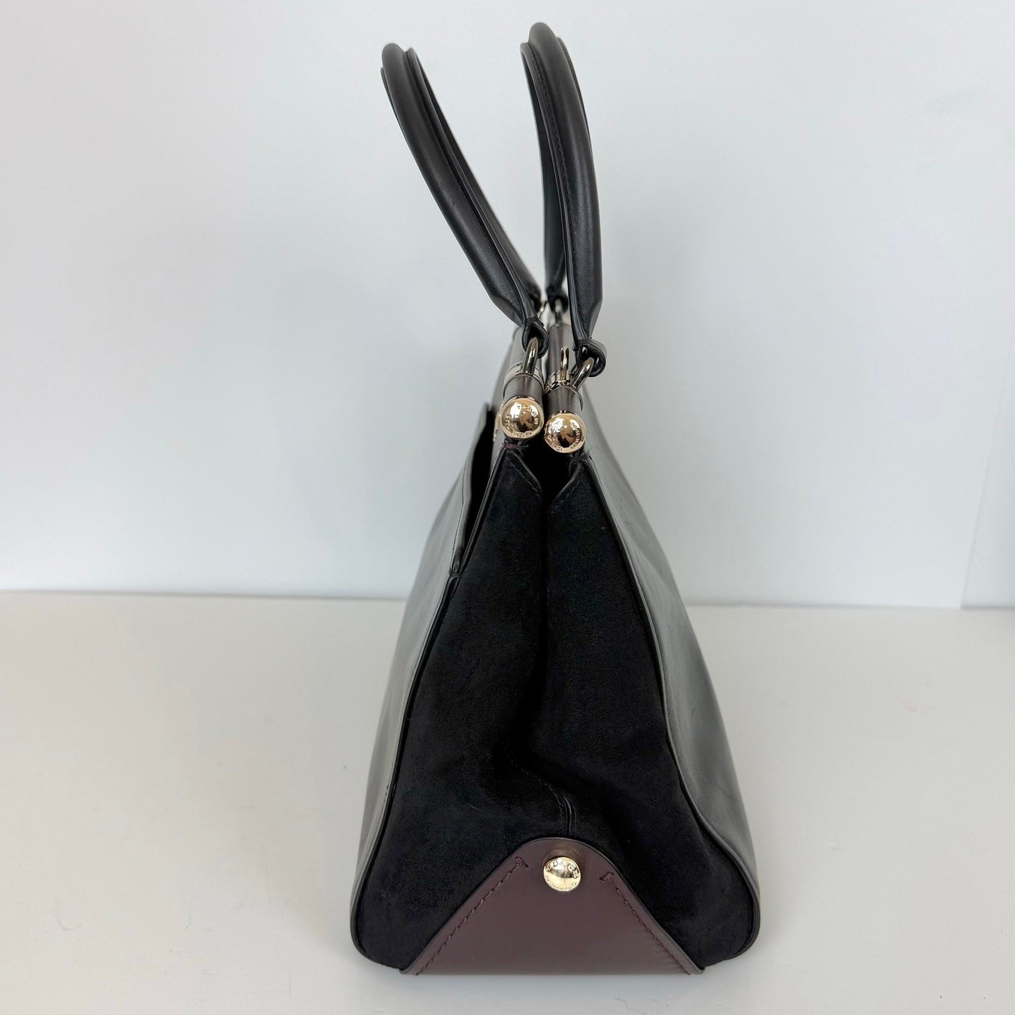 Coach Selena Gomez Grace Bag in Colorblock Leather Suede Satchel Tote 24109