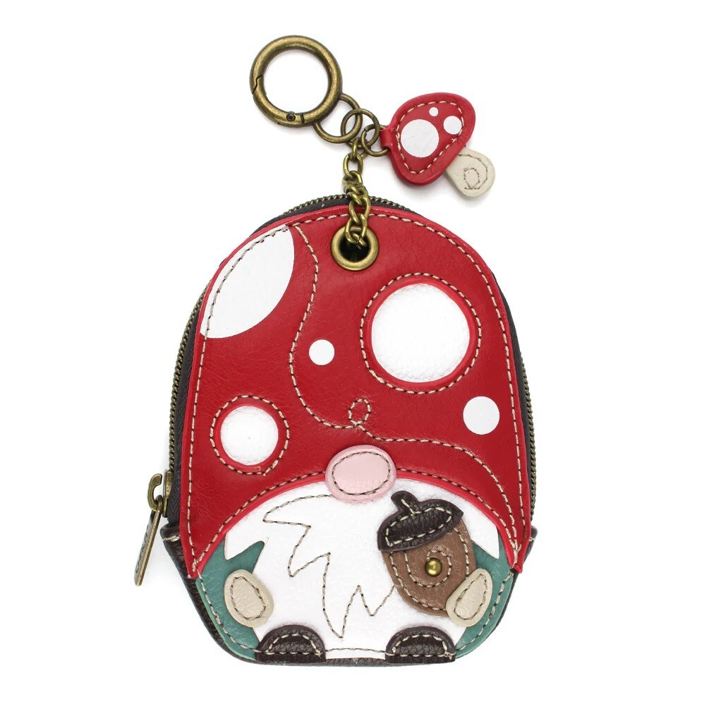 CHALA Mini Coin Purse Keychain RFID Protected Card Holder & Coin Purse GNOME NWT