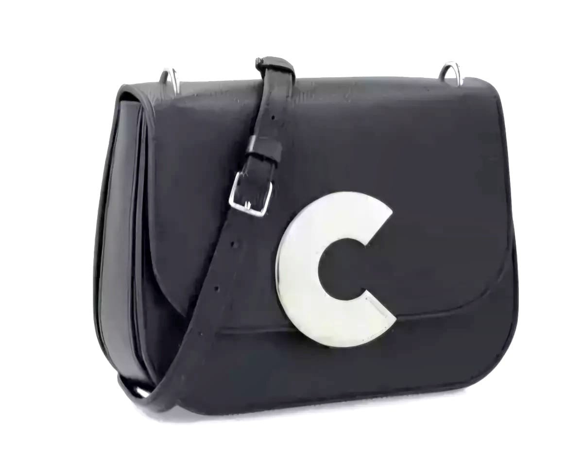 New Coccinelle Shoulder Bag Genuine Leather Silver Hardware Made in Italy