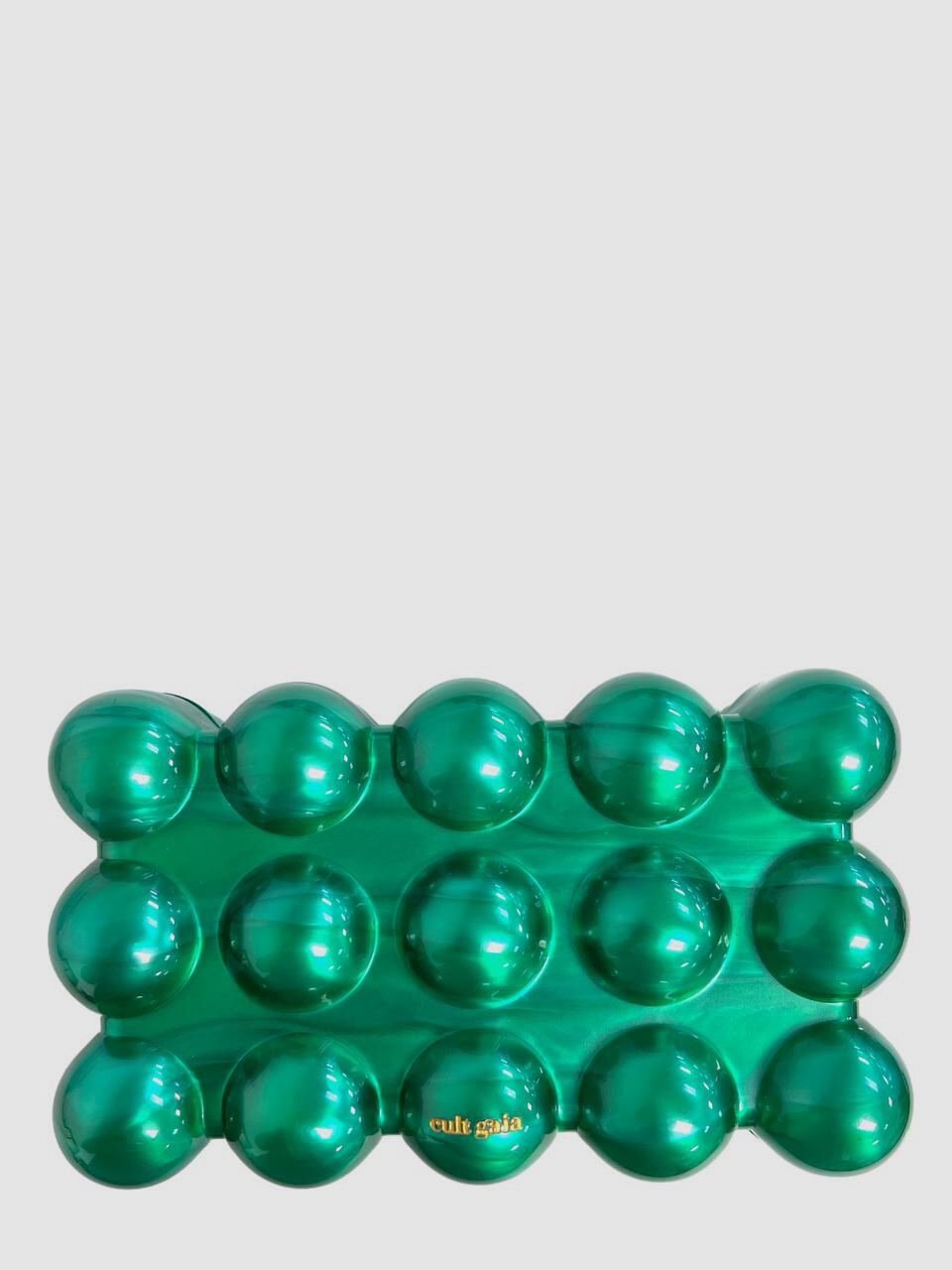 $386 Cult Gaia Women’s Green Acrylic The Bubble Purse Box Hand Clutch Bag