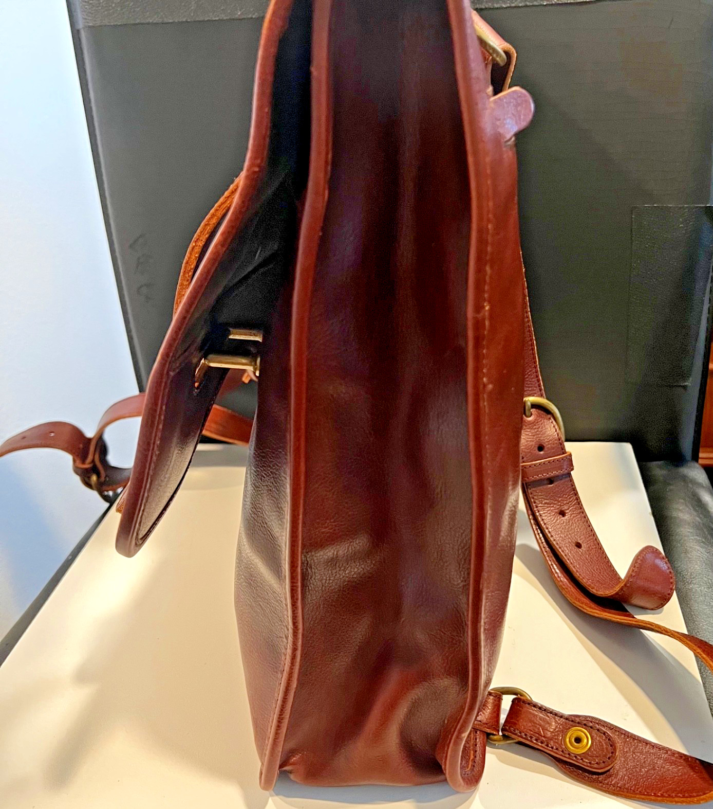 IL BISONTE All Leather Backpack – Brown-