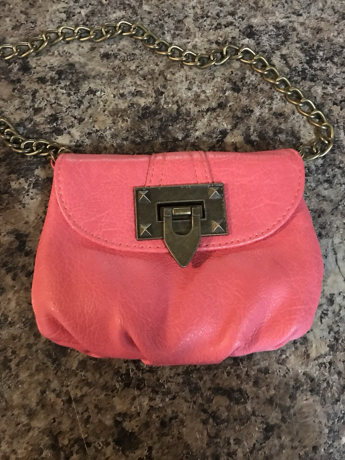 Pink Shoulder Bag Buckle Detail Small Handbag Purse Womens Fashion Accessory