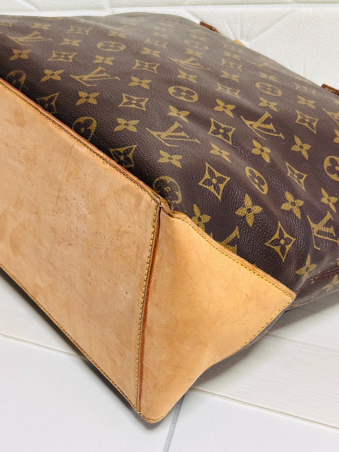 Louis Vuitton Monogram Cabas Mezzo M51151 Brown Tote Shoulder Bag LV