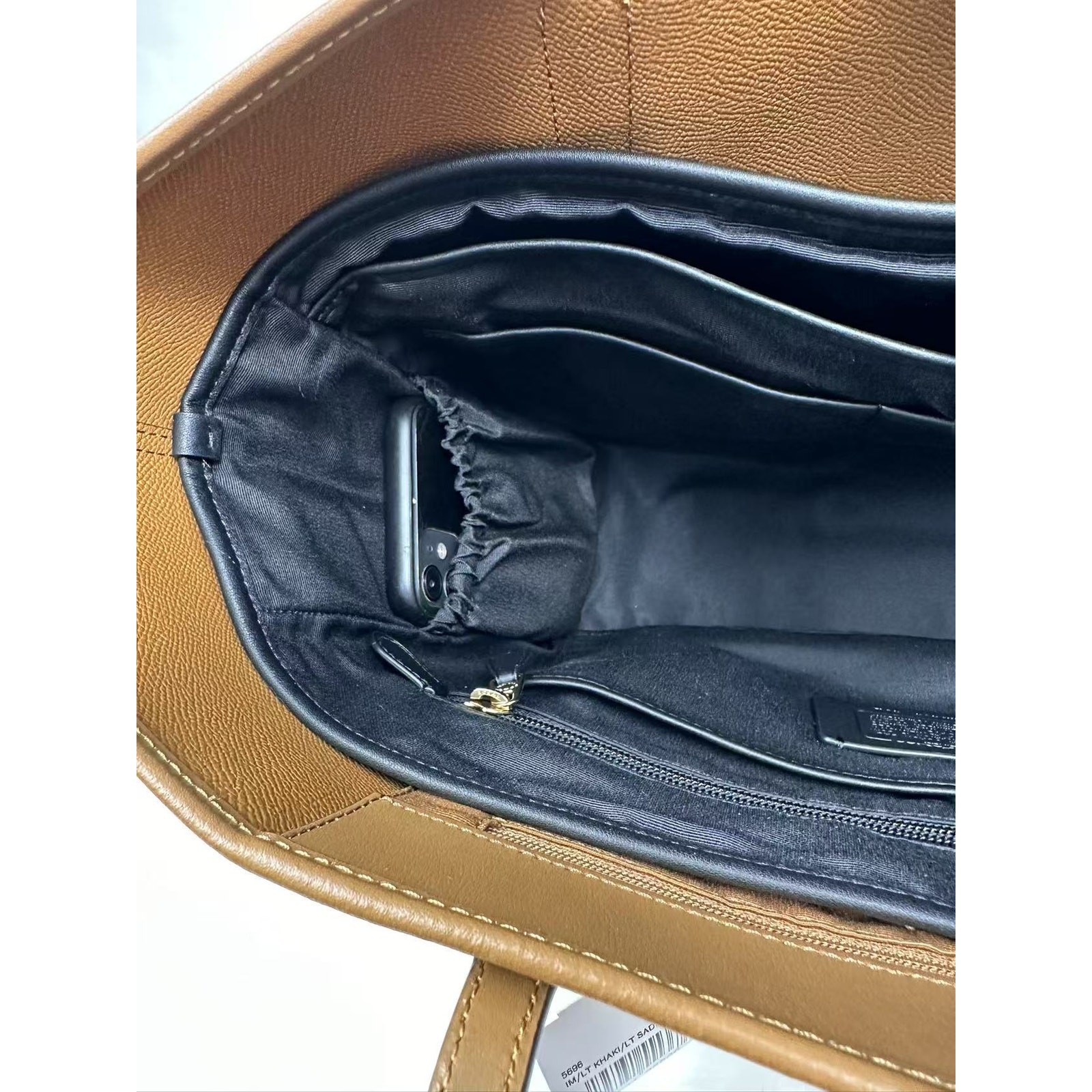 Coach Large Tote Bag Insert In Canvas and Leather In Black NWT C4812