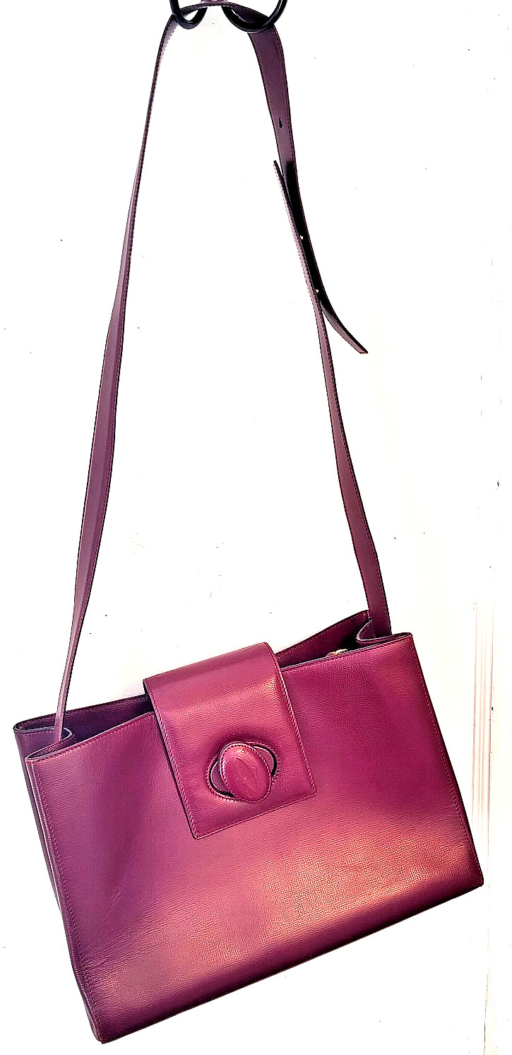 CARTIER Must de Cartier Shoulder/Crossbody Bag Bordeaux Authentic VTG