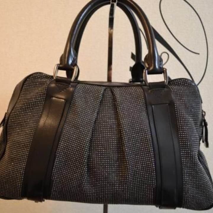 Burberry Prorsum 07AW Micro Studs Leather Bag Black 46x26x14cm Handle 50cm