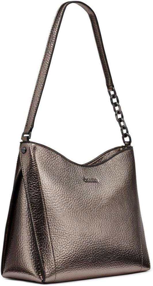 BNWT Calvin Klein Nova Chain Hobo Shoulder Bag, Gunmetal, One Size