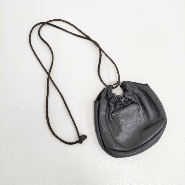 MARTIN MARGIELA 6 Leather Pouch/Clothes Shoulder Bag black 6-0730G∞