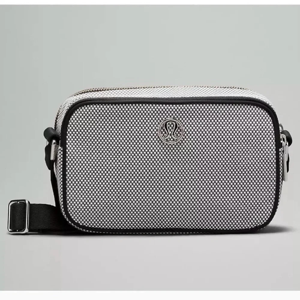 Lululemon Crossbody Camera Bag 2L Black White Checkered