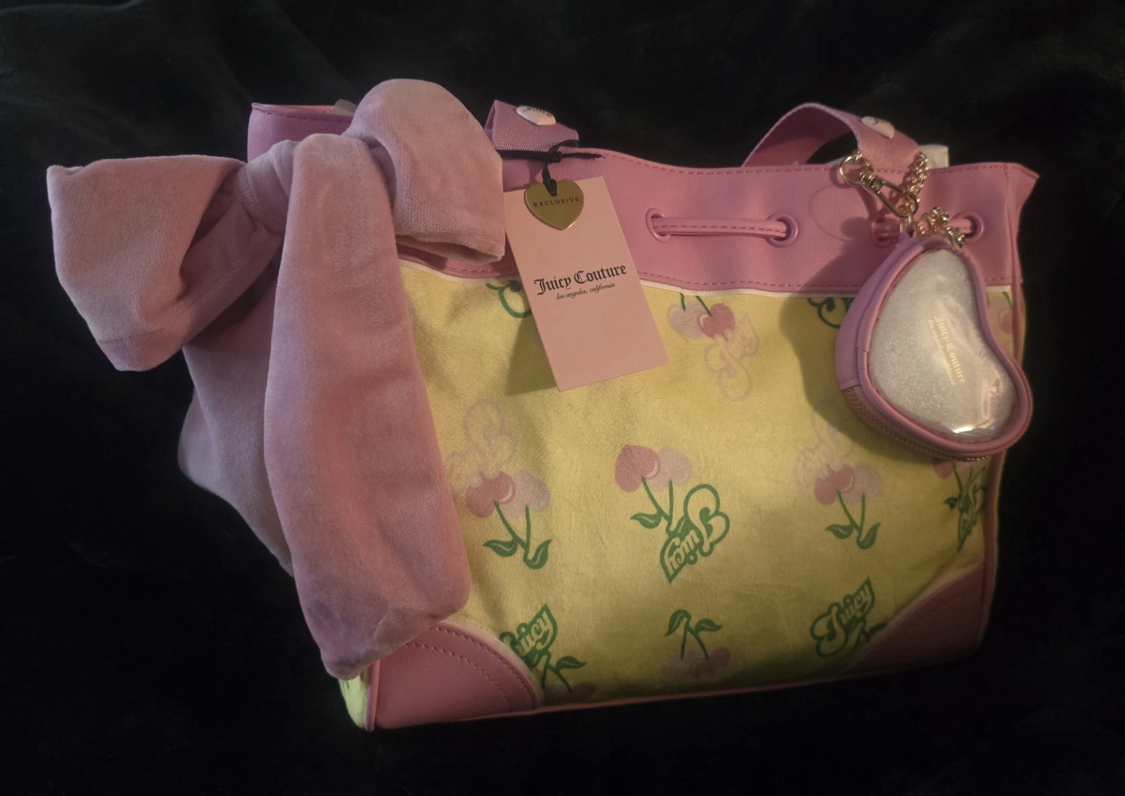 Juicy Couture Retro Juicy Cherry Tote Daydreamer – Yellow Iris Multi NWT