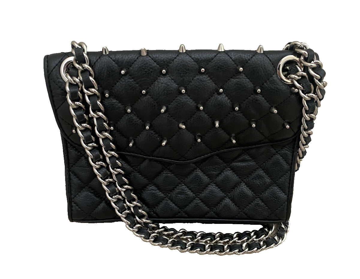 Rebecca Minkoff Mini Affair Studded Crossbody Bag Black Biker Grunge Rock