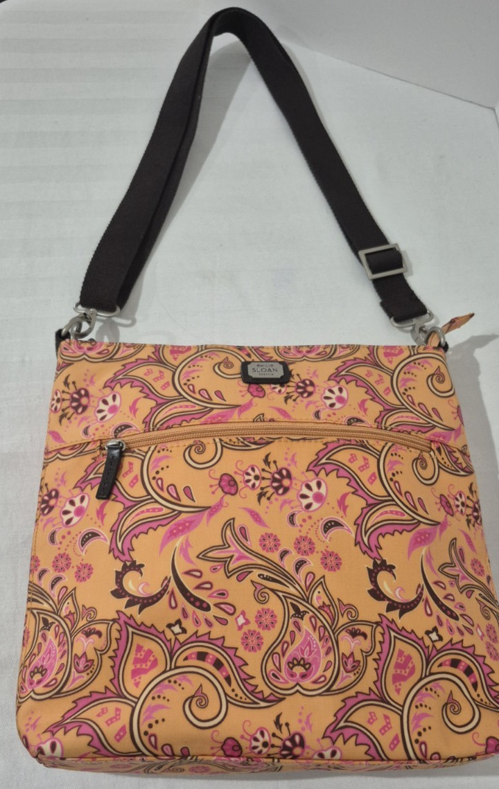 Emilie Sloan Seattle Shoulder Bag/Handbag – Orange Pink Brown Paisley NWOT