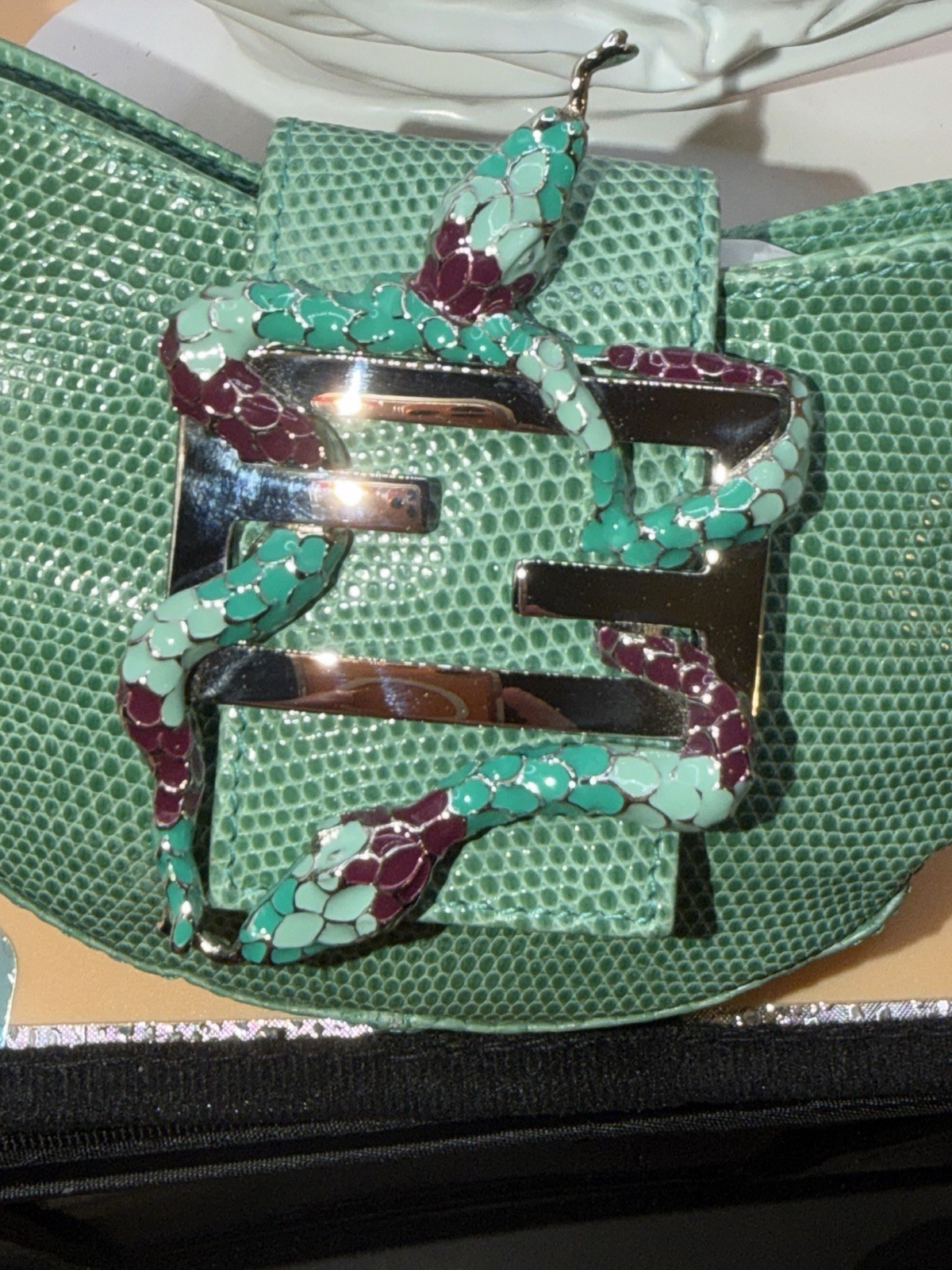 Authentic Rare Fendi Snake Mini Croissant Bag. Limited Edition. Early 2000.