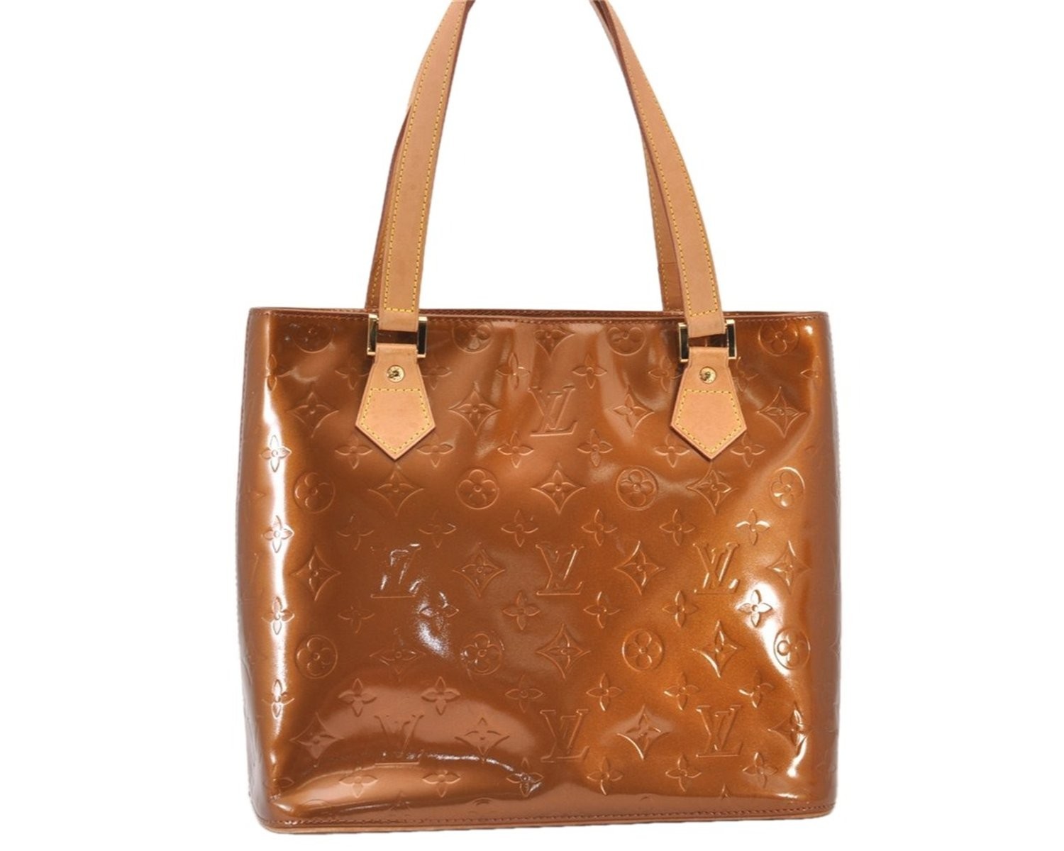 Authentic Louis Vuitton Vernis Houston Shoulder Hand Bag Brown M91122 LV 367AB