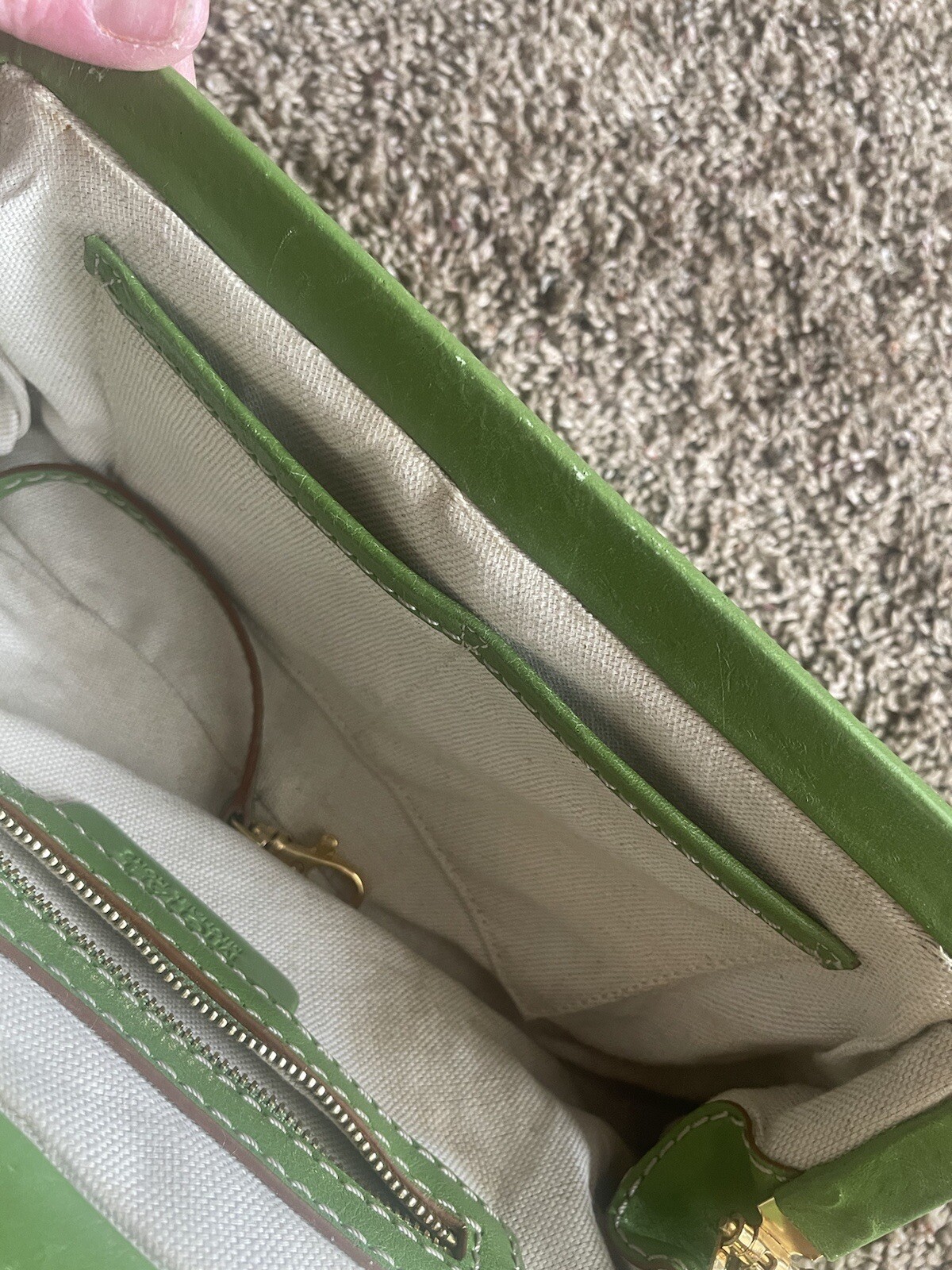 Michael Kors Green Crocodile Print Shoulder Handbag