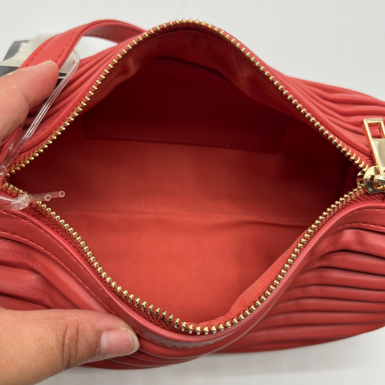 Like Dreams Orange Pleated Laila Shoulder Bag