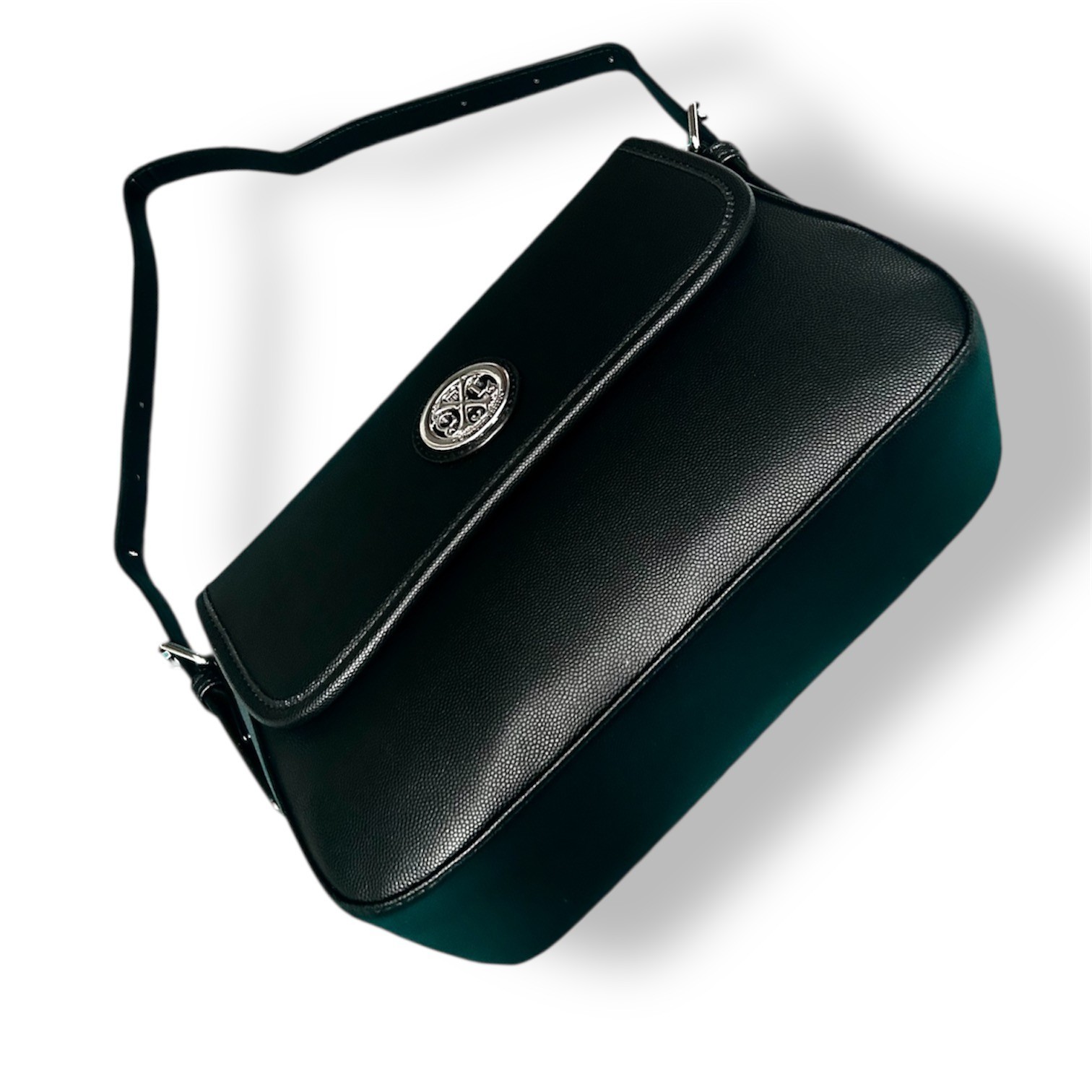 CXL by Christian Lacroix Karen Black Caviar Shoulder Bag Vegan Leather Office