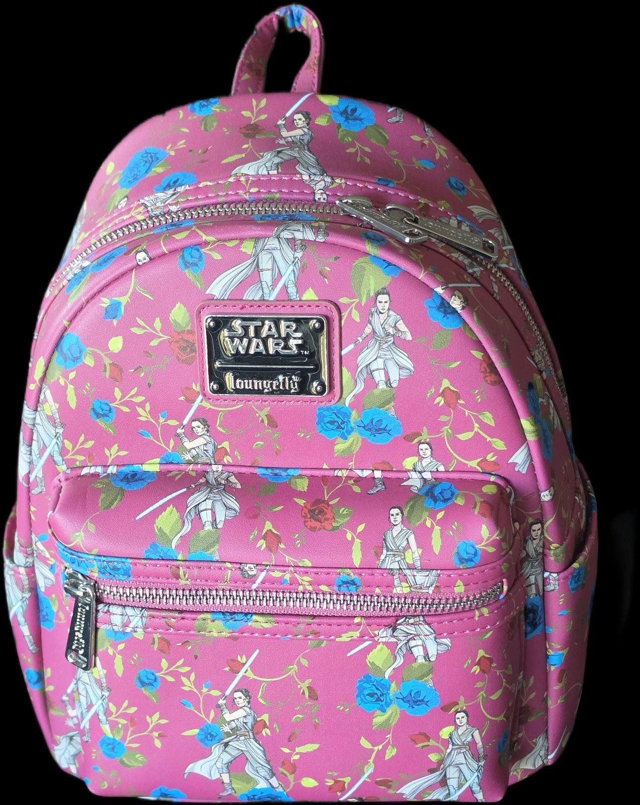 Loungefly * Disney * Star Wars * Rey * Pink Floral * Mini Backpack * Hard Tag *