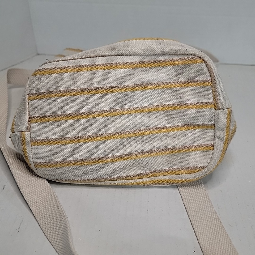 Roxy Linen Cotton Yellow & White Stripe Boho Clinch Top Shoulder Bag Purse
