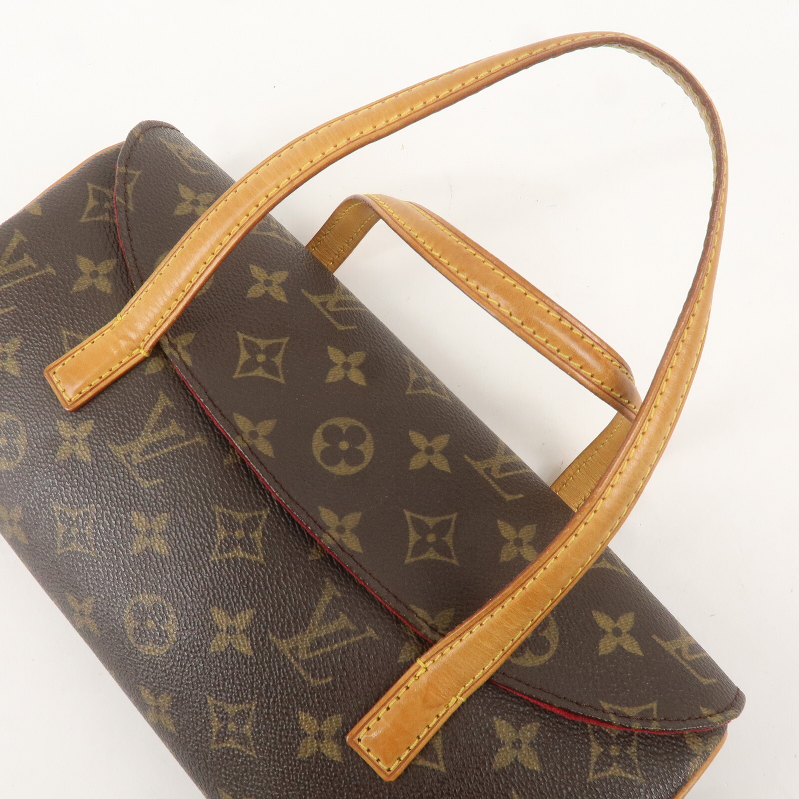 Louis Vuitton Monogram Sonatine Hand Bag Brown M51902 Auth Used