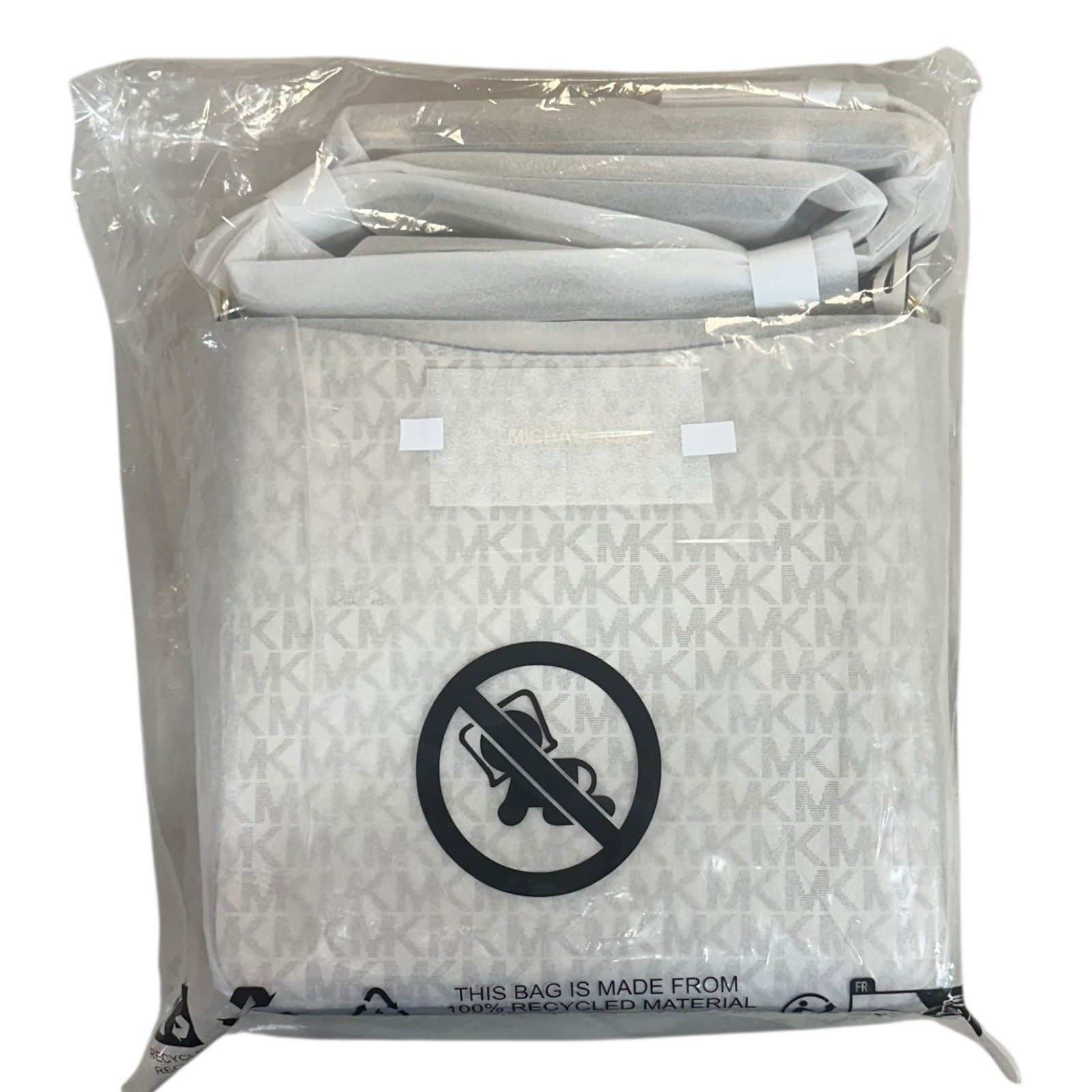 Michael Kors Jet Set Travel Small Women MK Logo Crossbody Bag(Light Cream Multi)