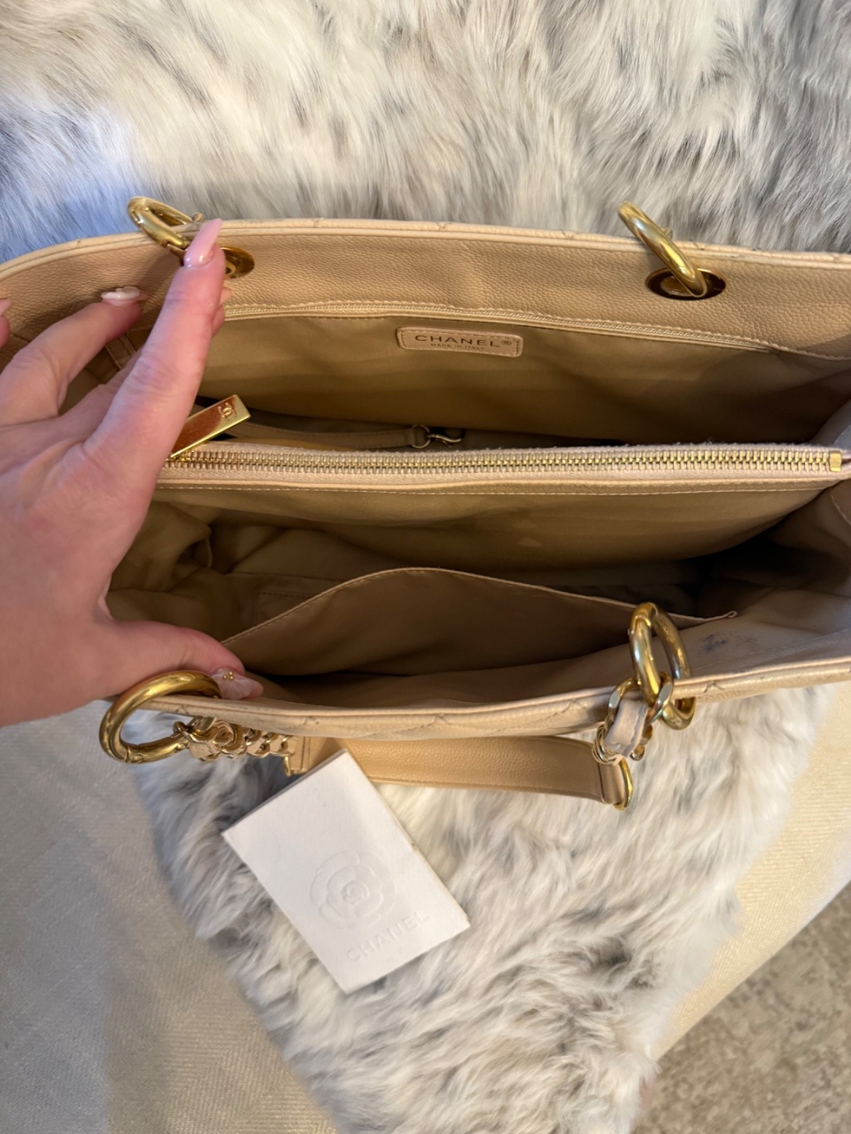 CHANEL tote purse caviar leather