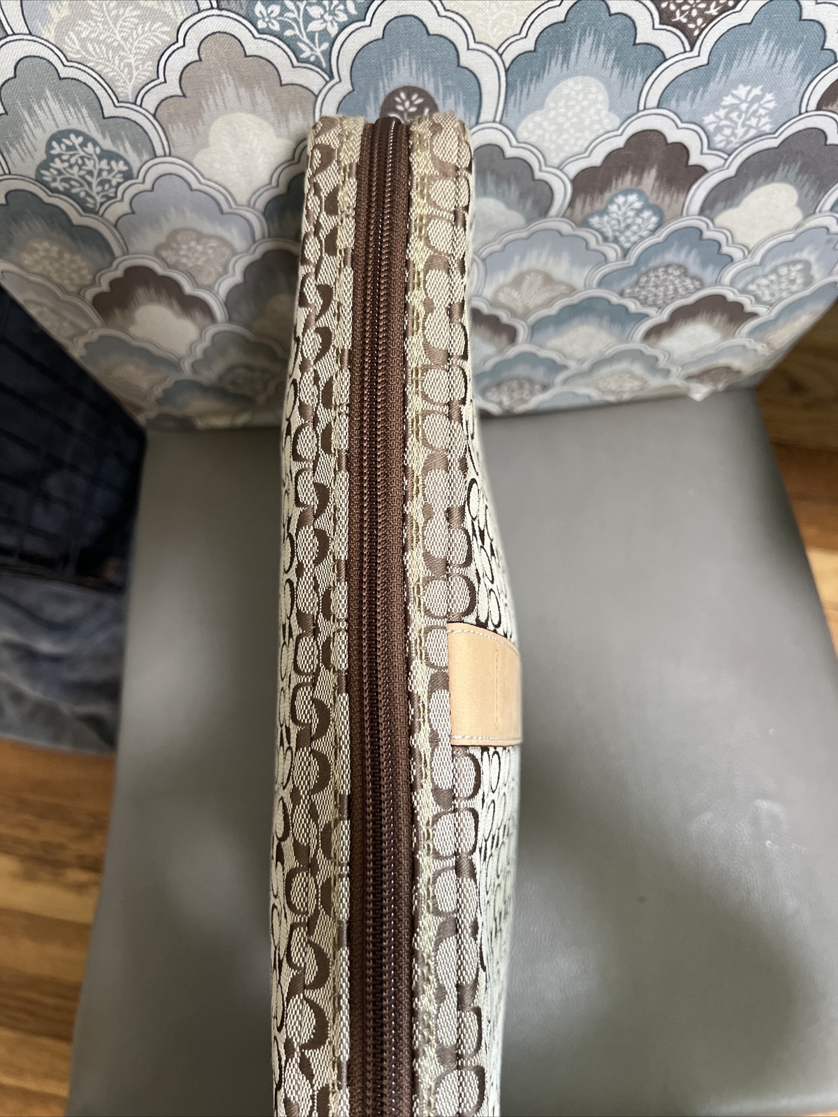 Coach Laptop Sleeve Case Bag Signature CC Jacquard Khaki