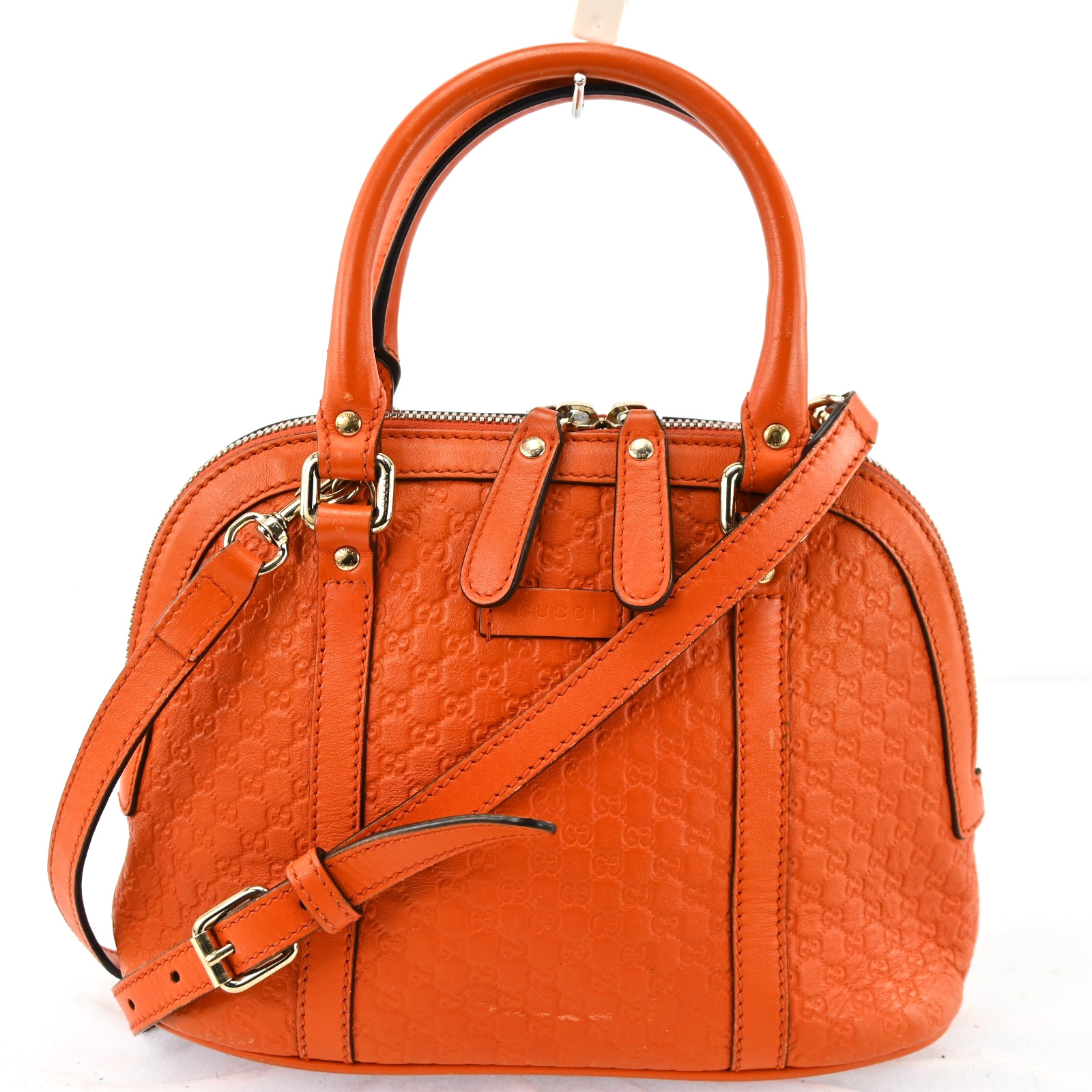 GUCCI Micro Shoulder Hand 2Way Bag 449654 GG Guccissima Leather Orange A4095RA8