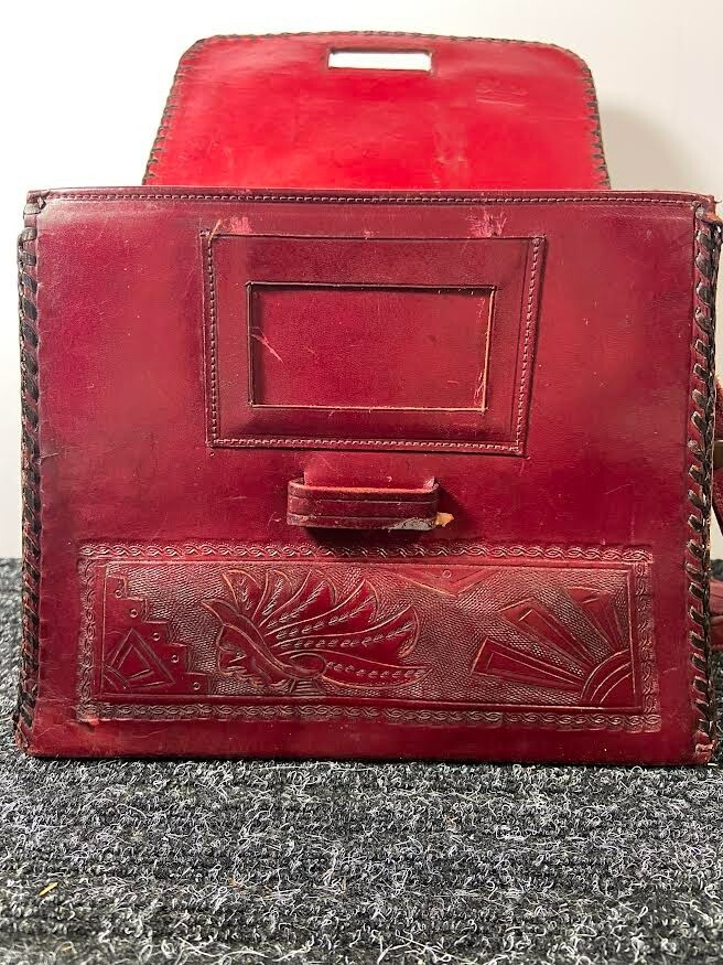 Handmade Leather Purse , made in Mexico and initialed with LMR