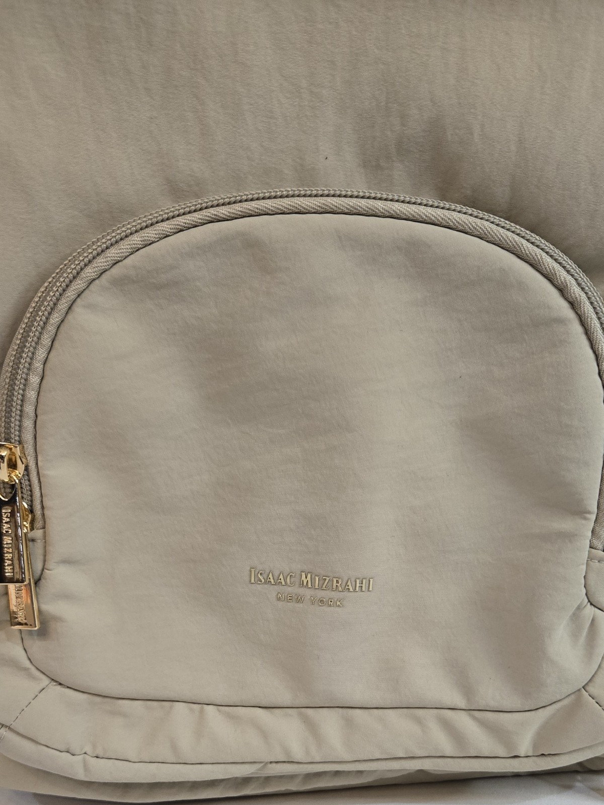 NWT Isaac Mizrahi Beige Designer Backpack With Insulated Pocket