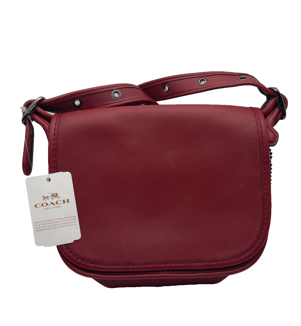 Coach Saddle 18 57731 Dark Cherry Glovetanned Leather Crossbody Shoulder Bag NWT