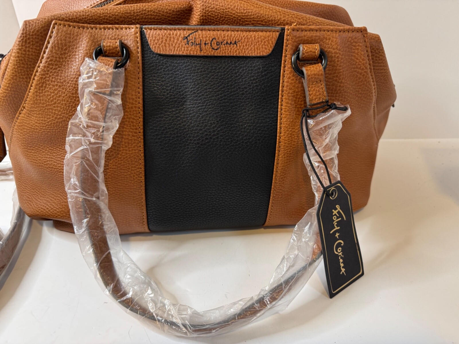 Foley + Corinna HYGGE Satchel, Cognac Faux Leather New With Tags