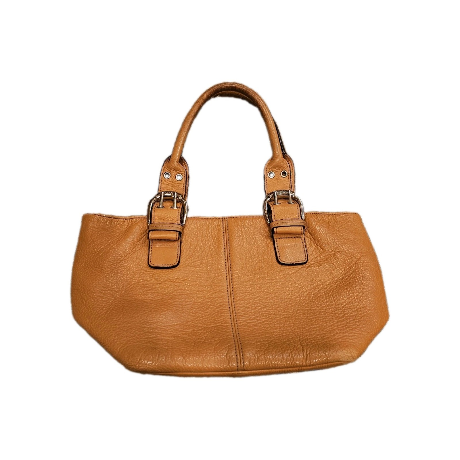 Vintage Y2k Tignanello Tan Pebble Leather Bucket Purse B85