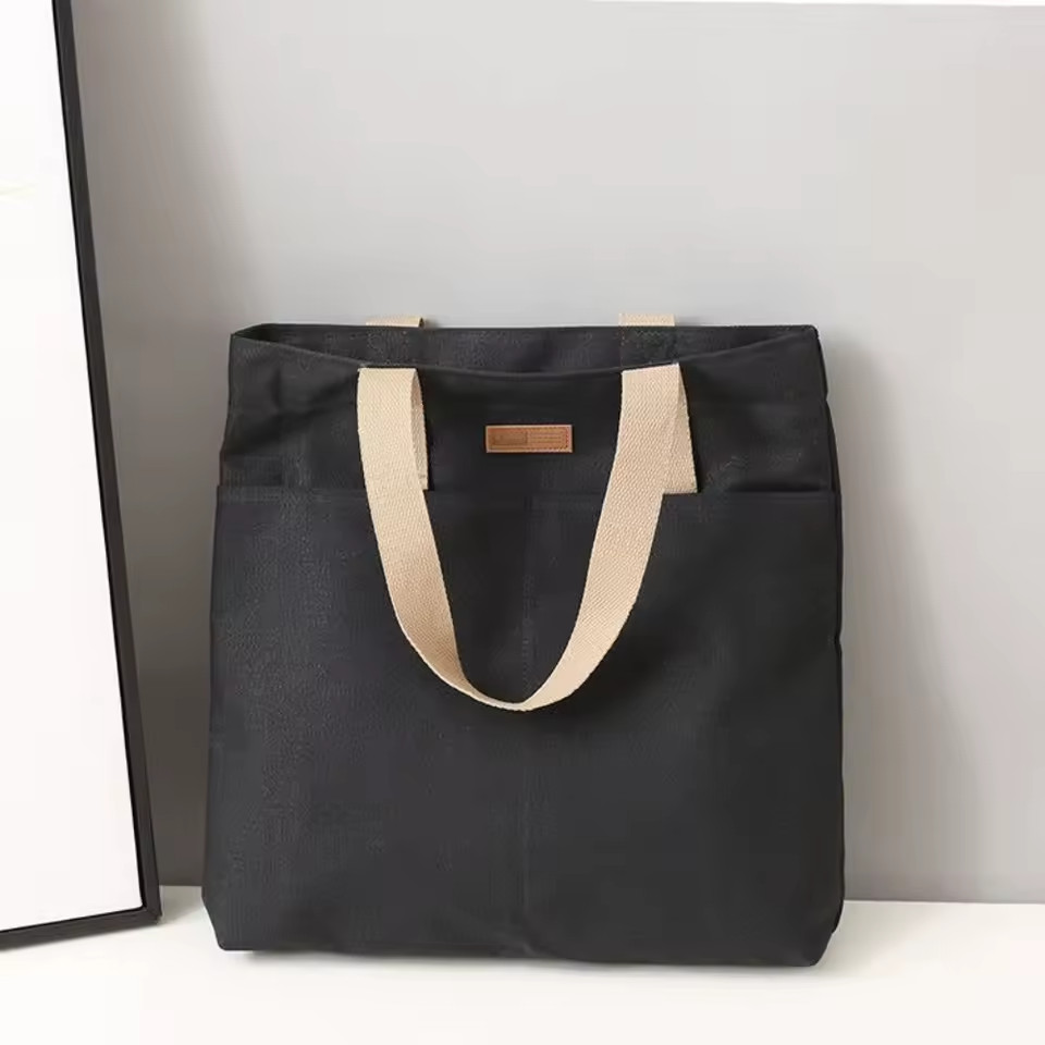 Womens Minimalist Advanced Casual Canvas Tote Bag Large Capacity Shoulder Bag