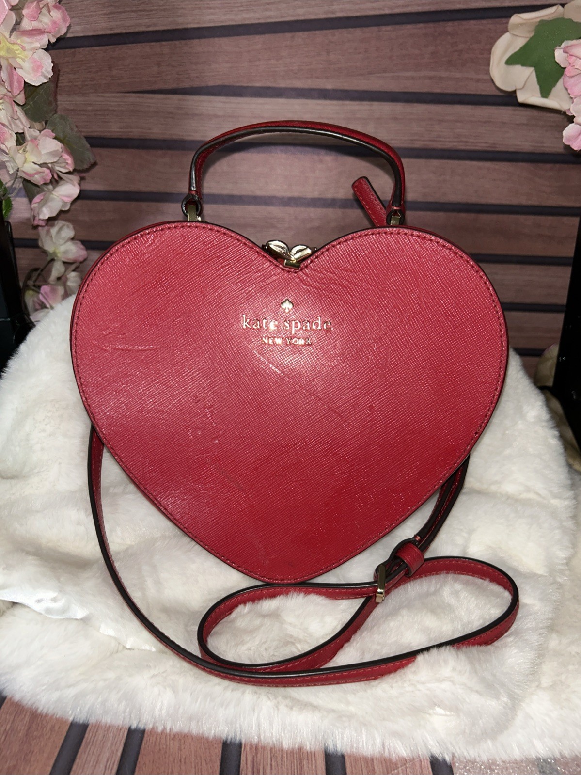 Kate Spade New York Love Shack Heart Purse – Candied Cherry (WKR00339)
