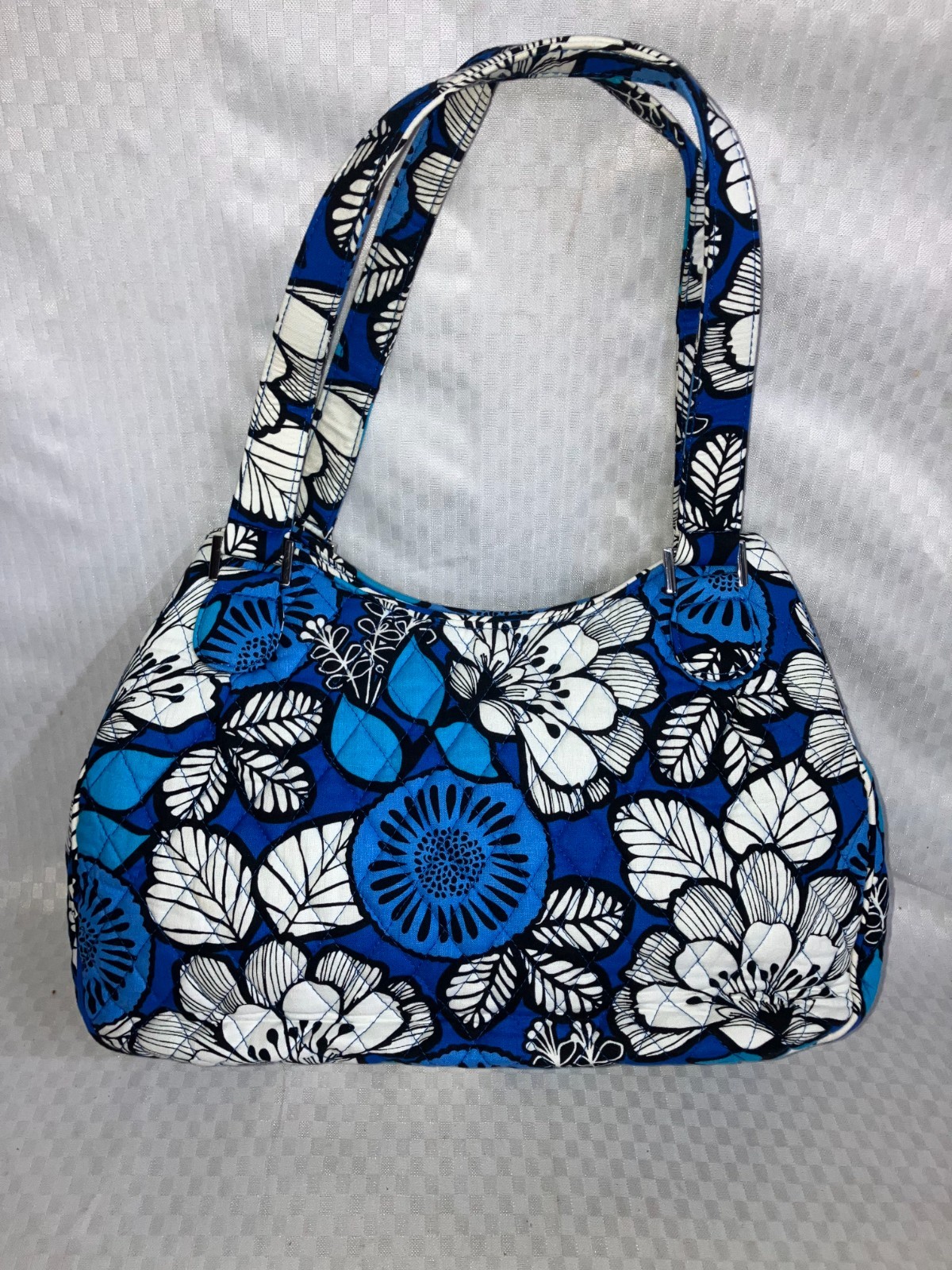 Vera Bradley Emily Satchel Handbag Purse Women OS Blue Bayou Quilted Floral