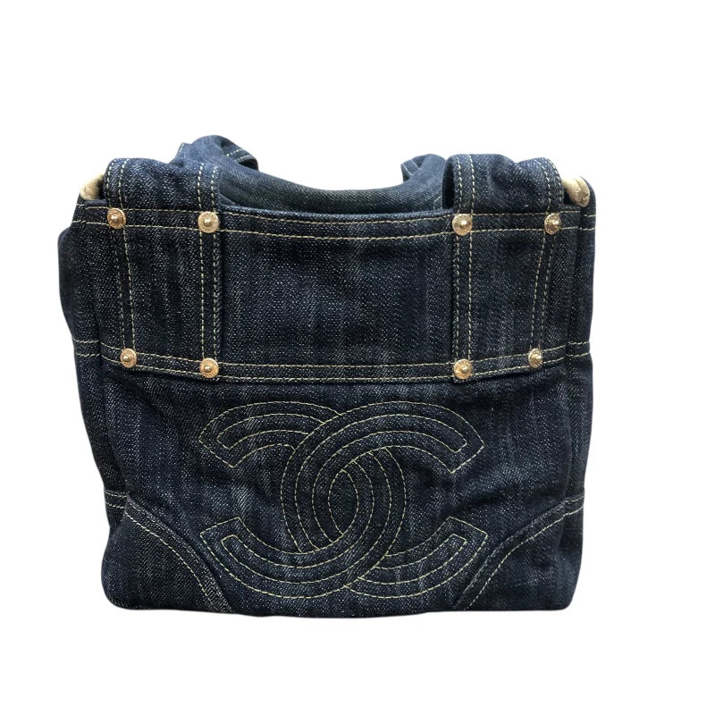 CHANEL Sparkling Denim Coco Mark Handbag Navy Denim Handbag A31985 #OKB1991