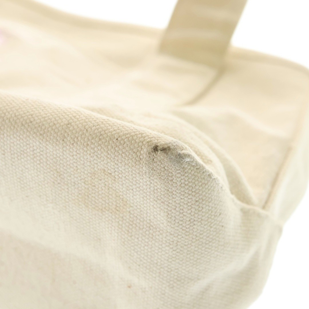 POLO RALPH LAUREN Mini Tote Bag Handbag Canvas Zip White pink RA100093A Used e75