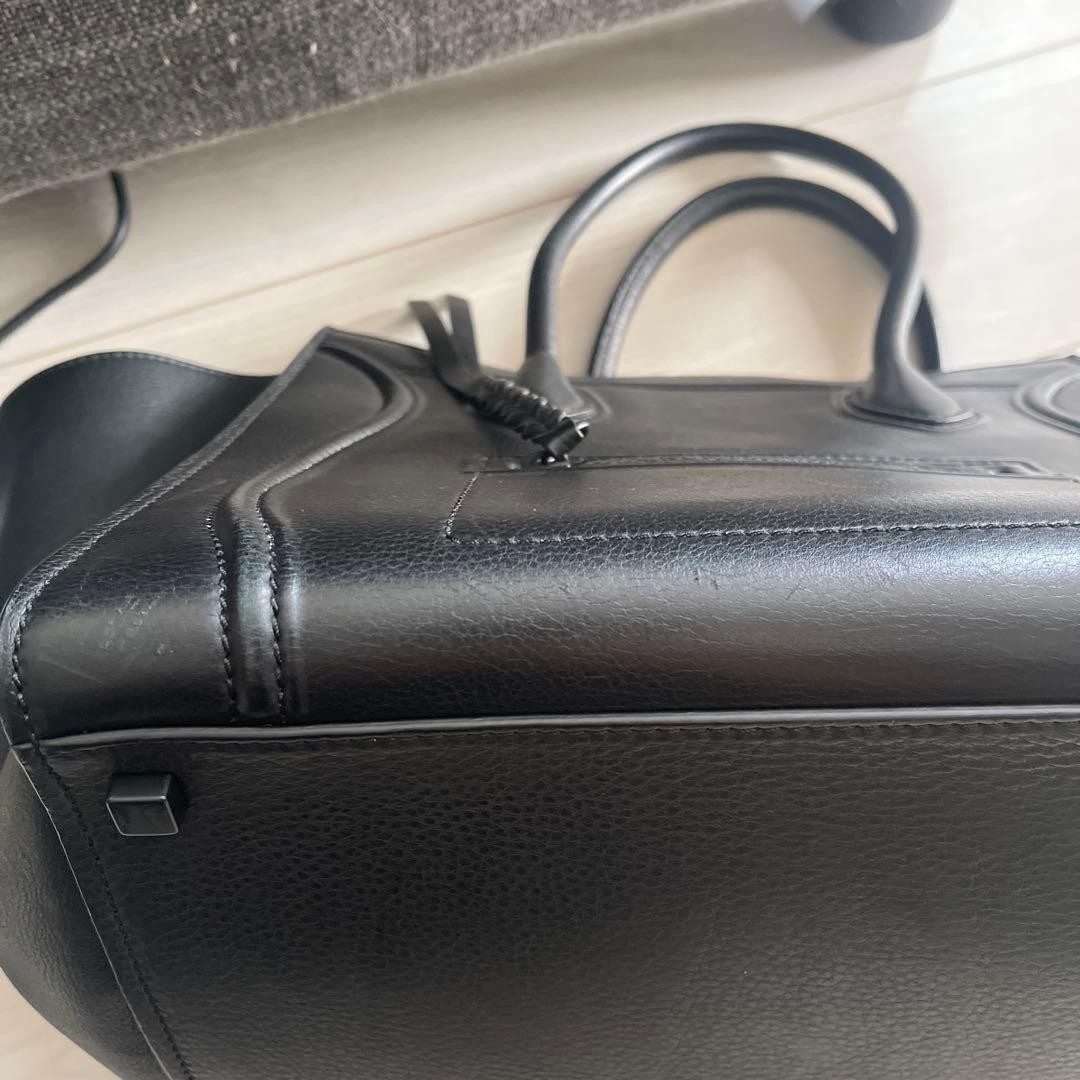 CELINE Luggage Phantom Black Leather Tote Handbag Women Pre-Owned