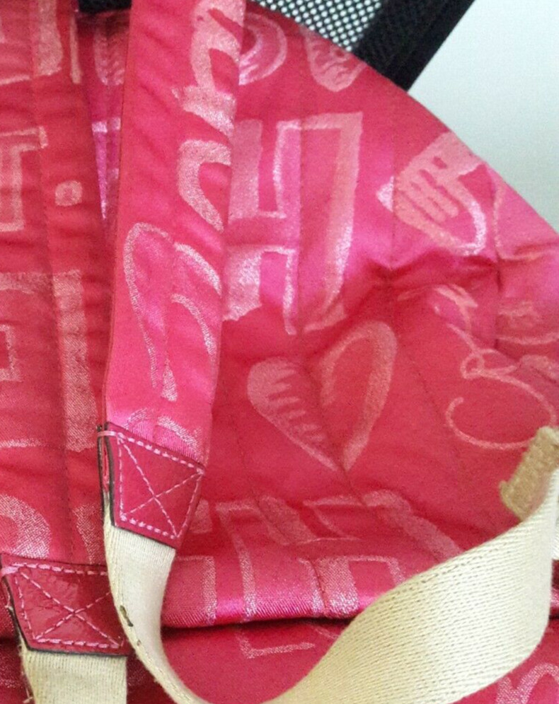 AUTH COACH POPPY LUREX/METALLIC STORYPATCH BACKPACK BAG PURSE 15387_PINK_RARE