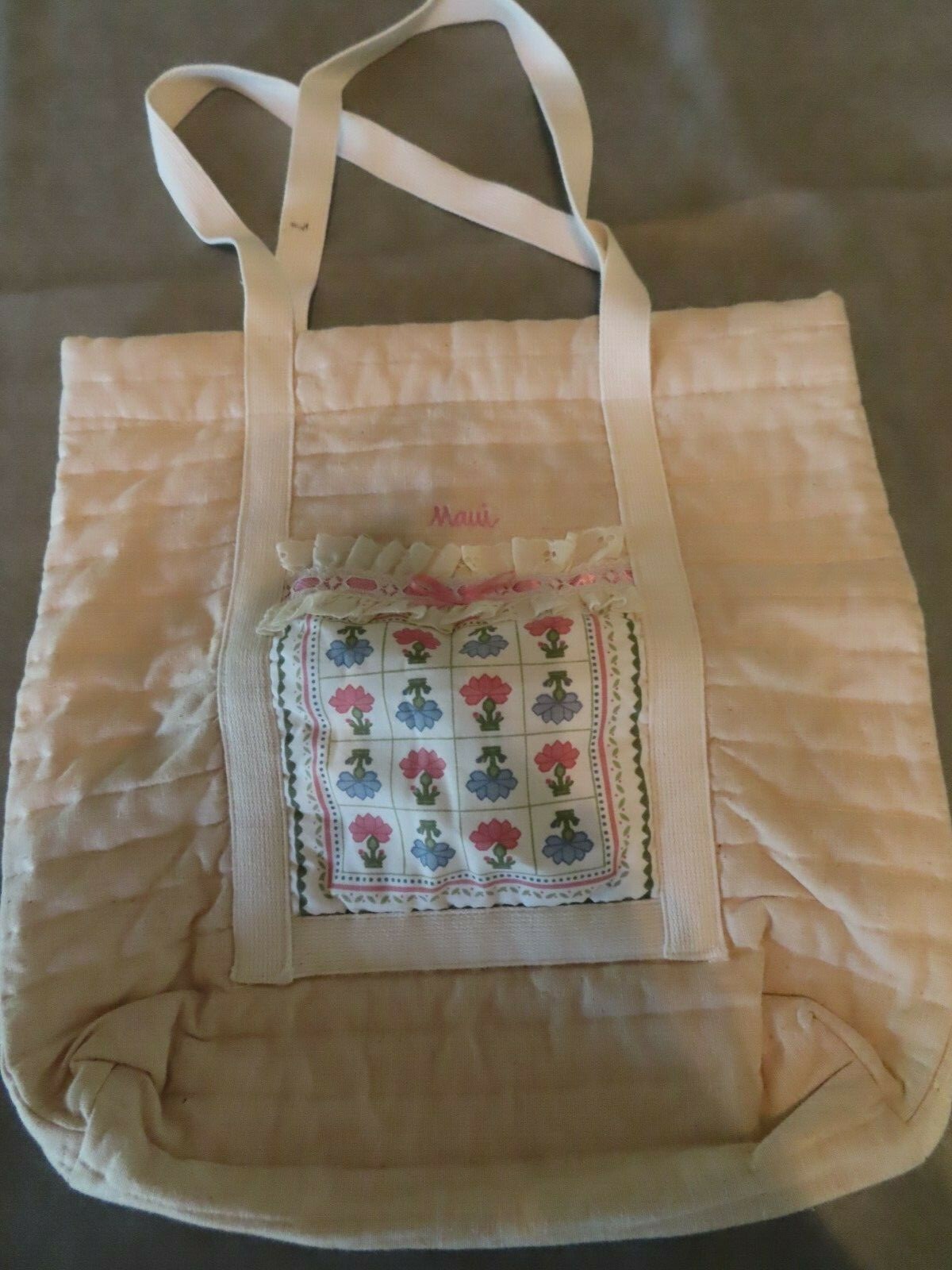 White Quilted Maui Tote Bag