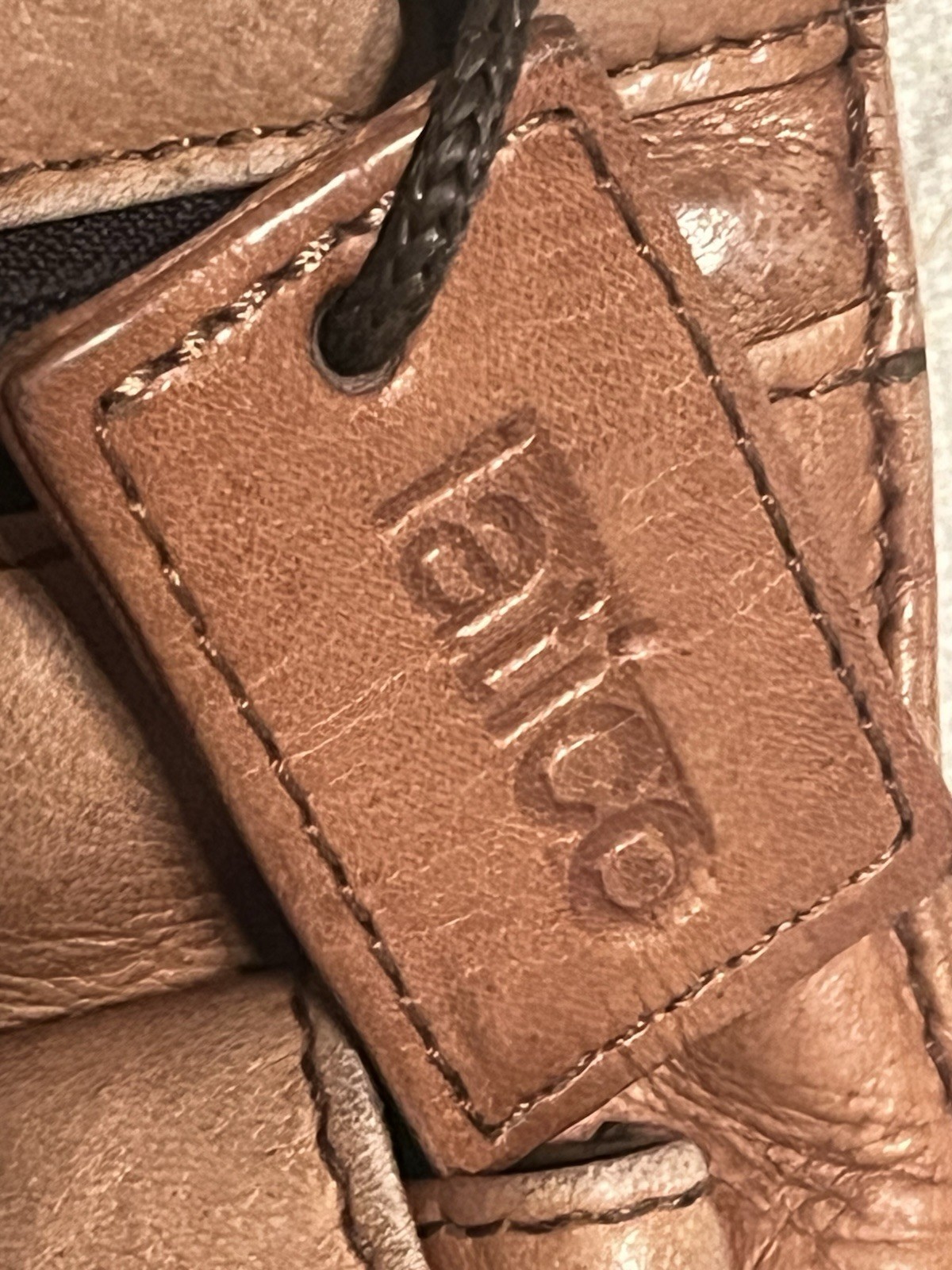 Fossil Latico Caramel Tan Leather Crossbody Bag with Logo Charm