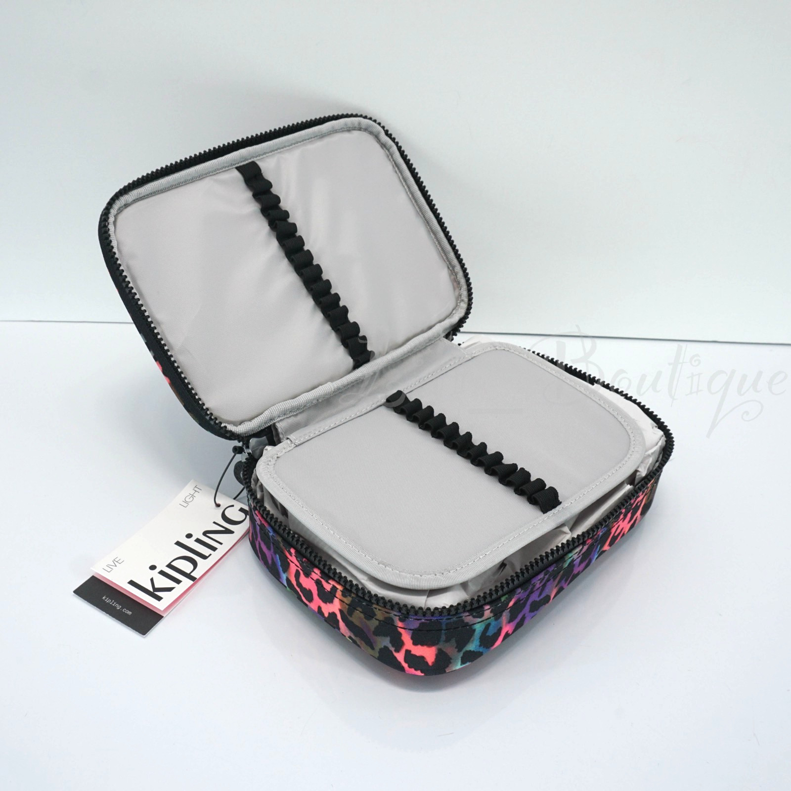 Kipling 100 Pens Case Pencil Accessory Polyester AC7252 Rainbow Jungle NWT $54