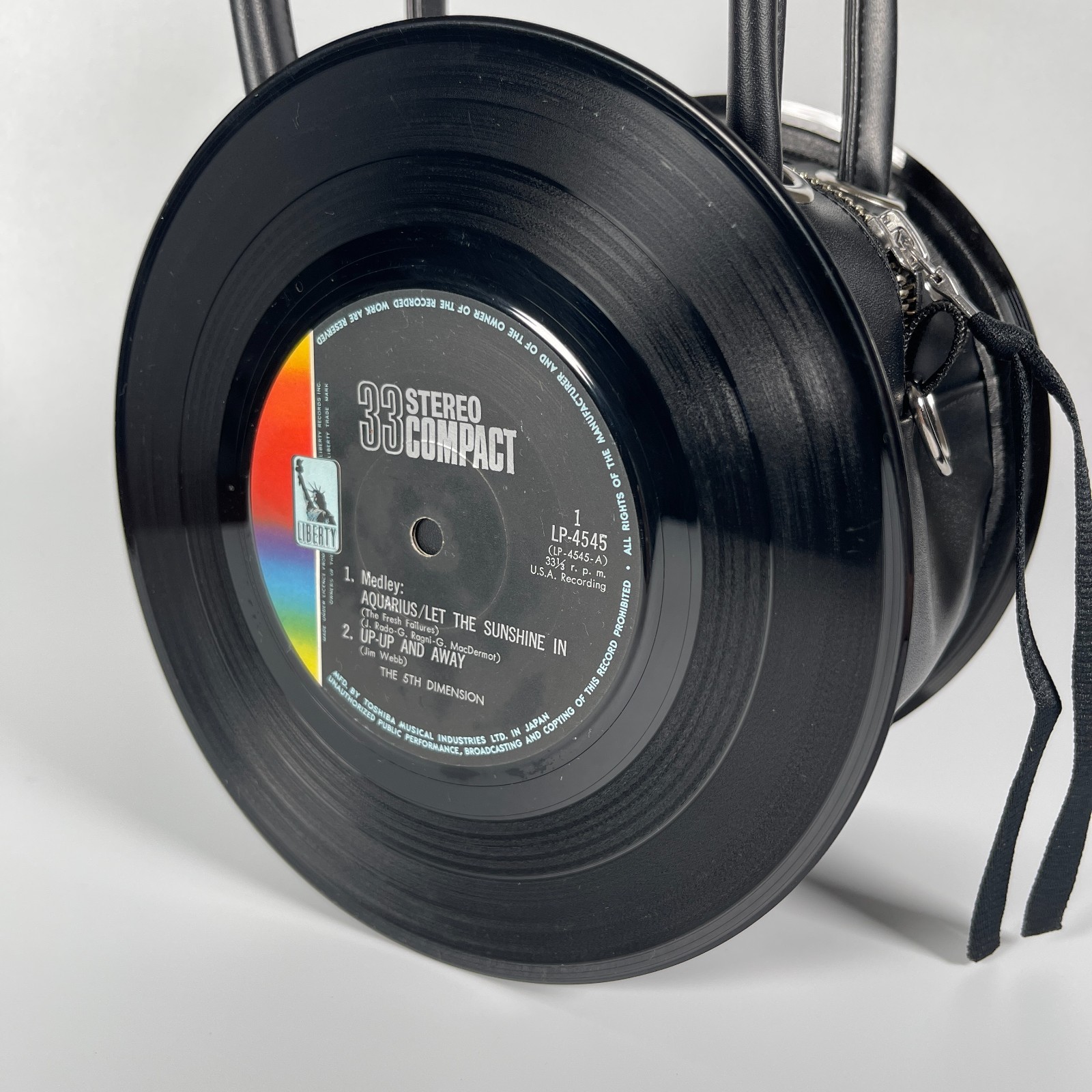 Upcycled 7-Inch Vinyl Record Handbag Spin MINI Made in Japan WAXTONE