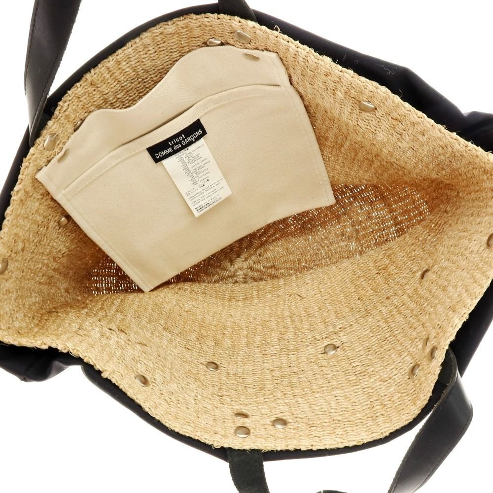 tricot COMME des GARÇONS Basket Tote Bag 50cm 19.69in Beige Black TG-K201 Japan