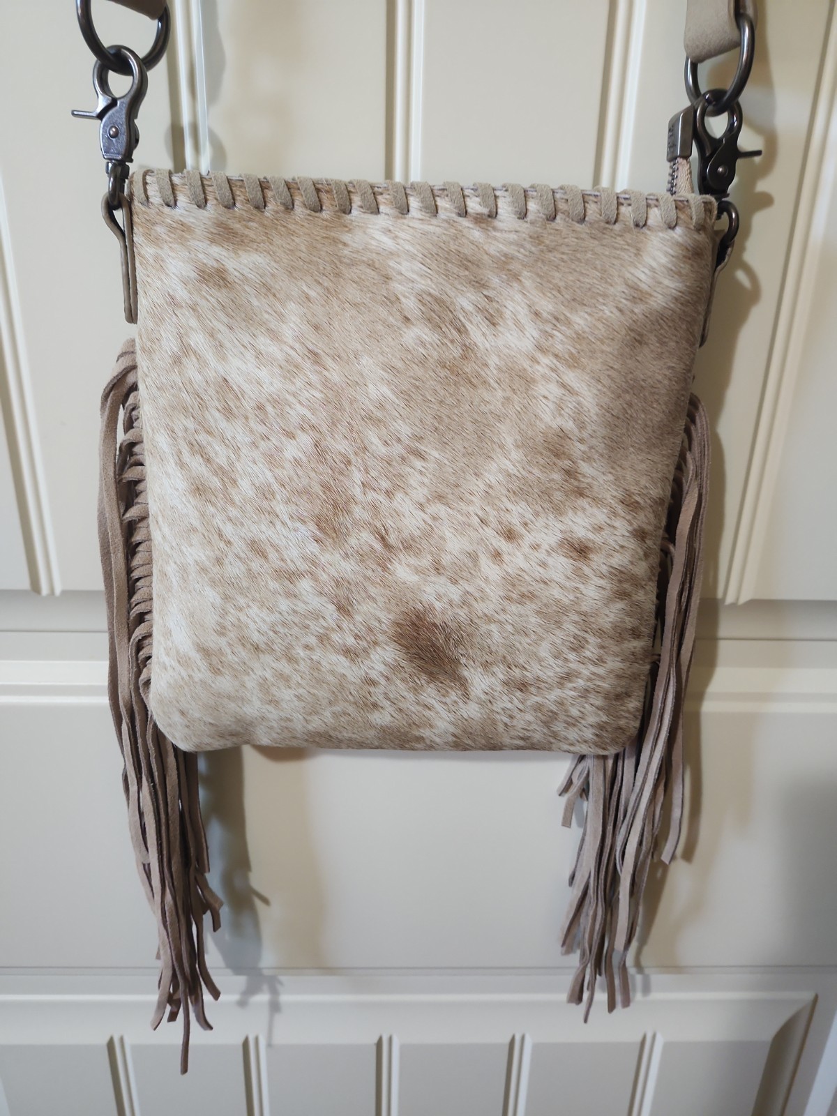 Trinity Ranch Conceal Carry Crossbody Hair-on Cowhide Fringed Bag NWT