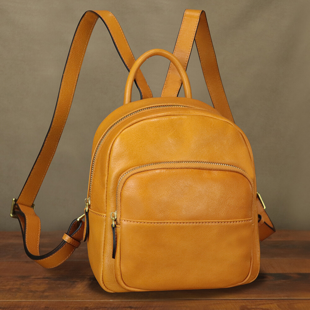 Backpack Purse for Women Genuine Leather Retro Satchel Knapsack Rucksack Daypack